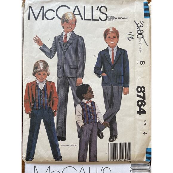 VTG. Lot 8 McCall's Patterns Annie Girls Boys Dresses Suits Jumpers Mid Century - Picture 3 of 9